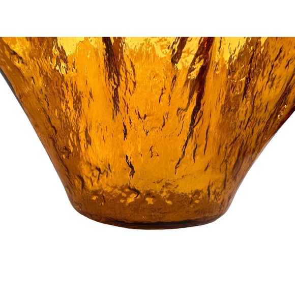 Murero Vintage MCM Art Glass Amber Freeform Dish Bowl - Picture 3 of 12